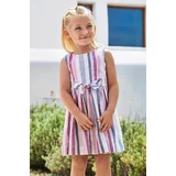 Mayoral Otroška obleka z mešanico lanu vijolična barva