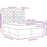 Box Spring Krevet s Madracem - Crna 140x200 cm Tkanina | shoptok.hr