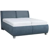 OBLAZINJENA POSTELJA 180 cm x 200 cm , tekstil modrosiva