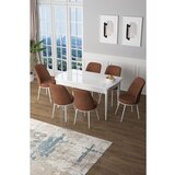 Hanah home zen - white, tile red whitetile red extendable dining table & chairs set (7 pieces) | ePonuda.com