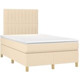  Krevet box spring s madracem LED krem 120 x 200 cm od tkanine | shoptok.hr