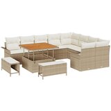 vidaXL 12-dijelni Vrtni Sofa Set s Jastučićima Bež Poli Ratan Akacija, 3-dijelni Vrtni Komplet s Jastučićima Bež Poli Ratan Akacija, 2-sjedni Vrtni Sofa s Jastučićima Bež Poli Ratan | shoptok.hr