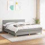  The Living Store Box spring postelja z vzmetnico svetlo siva 160x200 cm žamet - Box Spring Postelja, (21490590) Cene