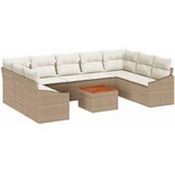  Sjedeća garnitura za vrt 10 kom. Bež i krema poliratan 289 x 178.5 x 69 cm | Shoptok.si