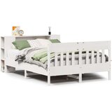  Knjižna postelja brez vzmetnice bela 120x190 cm trdna borovina | Shoptok.si