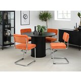 Unique Furniture Oranžen jedilni stol iz rebrastega žameta Rupert – | Shoptok.si