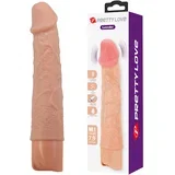 VIBRACIJSKI PENIS Pretty Love Leander Flesh (20 cm) - realističen vibrator, 10 vibracij, fleksibilen, USB polnjenje