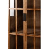 White Label Vitrina iz masivnega kavčukovca v naravni barvi 80x140x38 cm Yaz – | Shoptok.si