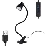 Iso USB LED namizna svetilka 5W 24LED 3 barve svetlobe s sponko črna Cene