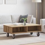  Stolić sa kotačima Umjetnički hrast 90 x 50 x 30 cm | shoptok.hr