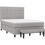  Krevet box spring s madracem svjetlosivi 140x200 cm od tkanine | shoptok.hr