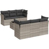 Maison Chic Seti vrtnega pohištva - Vrtna garnitura - Vrtni pohištvo set 7-delna z blazinami siv poli ratan, (21803046) | Shoptok.si