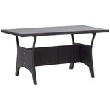 vidaXL Vrtna miza črna 120x70x66 cm poli ratan Cene