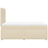  Krevet s oprugama i madracem krem 120 x 200 cm od tkanine | shoptok.hr