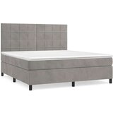  Box spring postelja z vzmetnico svetlo siva 180x200 cm žamet, (20846625) | Shoptok.si