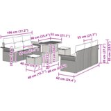 9 delni set vrtnih sof z blazinami črna poly ratan acacia | Shoptok.si