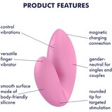 Satisfyer Love Riot - vodoodporen vibrator za prste, ki ga je mogoče ponovno napolniti (roza) | Shoptok.si