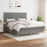 vidaXL Box spring postelja z vzmetnico temno siva 180x200 cm blago Cene