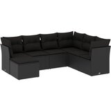  The Living Store Vrtna sedežna garnitura 7-delna z blazinami črn poli ratan - Vrtna Sedežna Garniture, (21443567) | Shoptok.si