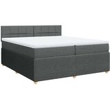 vidaXL Krevet s oprugama i madracem tamnosivi 200 x 200 cm od tkanine | shoptok.hr
