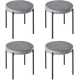  Set od 4 složive blagovaonske stolice baršunasti izgled metal siva 41 5x41 5x46 cm Cijene
