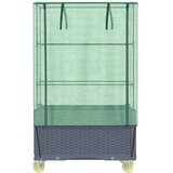 vidaXL Visoka greda s prevleko in kolesi videz ratana 80x50x182 cm | Shoptok.si