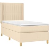  Krevet box spring s madracem LED krem 90x190 cm od tkanine | shoptok.hr