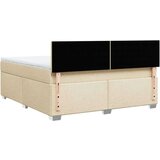 vidaXL Box spring postelja z vzmetnico krem 180x200 cm blago | Shoptok.si