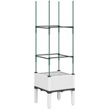  Vrtna sadilica s rešetkom bijela 40 x 40 x 142,5 cm PP | shoptok.hr