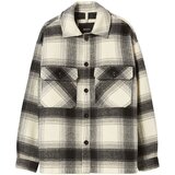 Bershka Prehodna jakna ecru / siva / temno siva | Shoptok.si