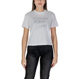 Calvin Klein Jeans Majice s kratkimi rokavi EMBROIDERED INSTITUTIONAL J20J224987 Bela Cene