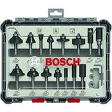 Bosch Komplet raznih glodala, 15 komada, držač od 1/4" mm 2607017473, 15-piece Mixed Application Router Bit Set. | ePonuda.com