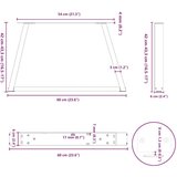 vidaXL Noge blagovaonskog stola V-oblika 2 kom antracit 60x(42-43,3)cm | shoptok.hr