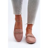 Boto Shiny Women's Moccasins with Chain Pink Aredilla | shoptok.hr