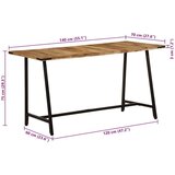 vidaXL Jedilna miza 140x70x75 cm trden mangov les | Shoptok.si