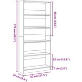  Regal za knjige boja hrasta 80x24x176 cm konstruirano drvo | shoptok.hr