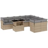  10-dijelni set vrtnih sofa s jastucima bež od poliratana 100 x 55 x 73 cm | shoptok.hr