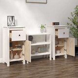  Komoda 2 kosa bela 40x35x80 cm trdna borovina, (20654678) | Shoptok.si