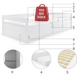  dječji krevet Hugo s kliznom ladicom - 160*80 cm - bijeli | shoptok.hr