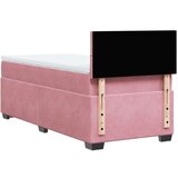 vidaXL Box spring postelja z vzmetnico roza 90x190 cm žamet, (21306804) | Shoptok.si