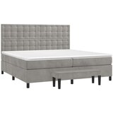  Krevet s oprugama i madracem svjetlosivi 200x200 cm baršunasti | shoptok.hr