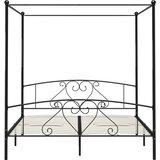  Okvir za krevet s nadstrešnicom crni metalni 200 x 200 cm | shoptok.hr