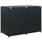 Poli Ukrasna Kutija od Poliratana za 2 Kante za Otpad Crna 148x80x111 cm | shoptok.hr