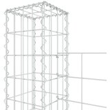 vidaXL Gabionska košara U-oblika s 5 stupova 500x20x150 cm željezna | shoptok.hr