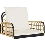 The Living Store Gugalni stol z blazinami 63x58x39 cm poli ratan in jeklo - Gugalni Stol, (21495196) | Shoptok.si