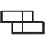 vidaXL Stenska polica črna 100x20x53 cm inženirski les | Shoptok.si