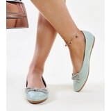 Gemre Green patent ballet flats with decorative bow Totani | shoptok.hr