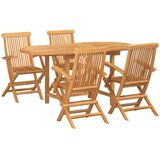  Vrtni set za objed 5 pcs Smeđa Čvrsto teak drvo | Eponuda.com