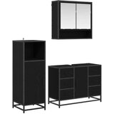vidaXL set namještaja za kupaonicu 3 pcs crni hrast konstruirano drvo | shoptok.hr