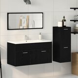 vidaXL kopalniško pohištvo set 3 črni oreh inženirski les, steklo | Shoptok.si